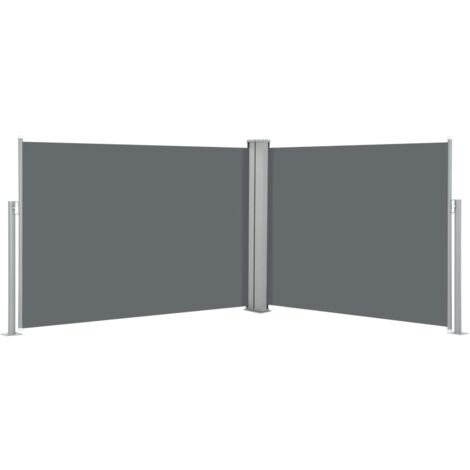 Auvent paravent store brise-vue latéral rétractable de patio jardin terrasse balcon protection visuelle écran 120 x 1000 cm anthracite (1/5)