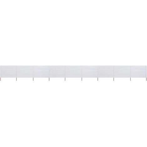 Brises-vue paravent 9 panneaux tissu 1200 x 80 cm blanc sable (1/5)