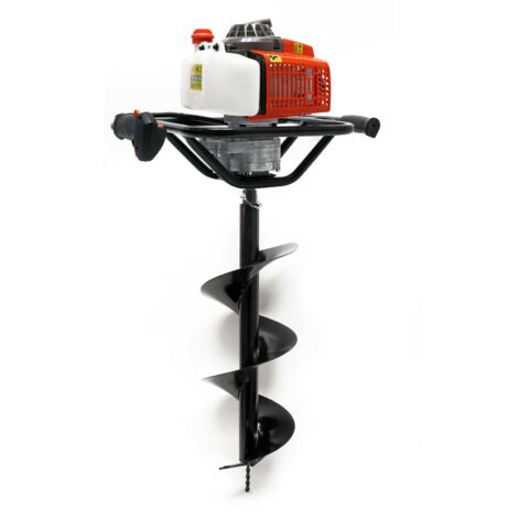 Tarière thermique set 63,3 ccm 3 cv foret 200 mm utilisation 2 personnes perceuse (1/5)