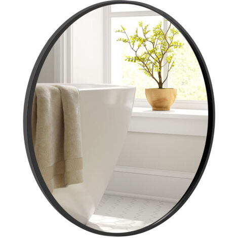 Mir Cadre miroir noir mat 55 x 60 cm Miroir mural décoratif avec cadre