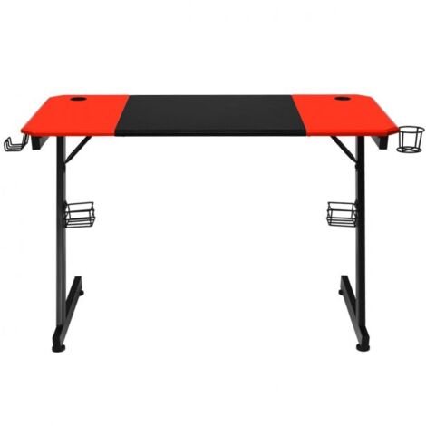 Bureau Gaming HLONONE 120x60x74cm - LED, Surface Fibre De Carbone, Noir