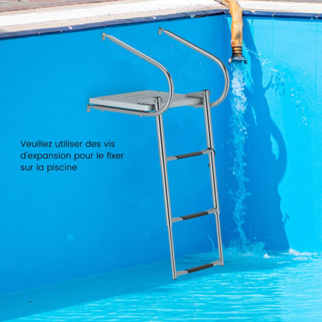 Well2wellness Échelle Piscine Inox 3+3 Marches – Accès Stable Et Élégant Jusqu’à 95 Cm, Charge 100 Kg