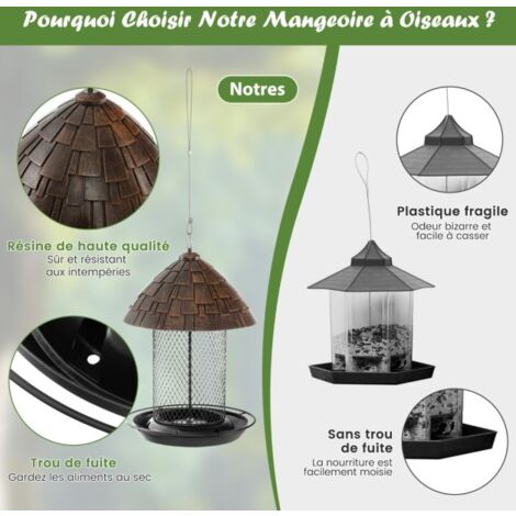 DanDiBo Mangeoire Pour Oiseaux à Suspendre Rouille Noble Decoration Rouille Arrosoir Resistant Aux Intemperies 96423 Nichoir Mangeoire Pour Oiseaux Shabby A Suspendre Avec Chaine Arrosoir En Metal Bal 69334237