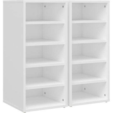 Armoires à chaussures range chaussures rangement meuble entrée couloir salon lot de 2 31,5 x 35 x 70 cm bois d'ingénierie blanc (1/5)