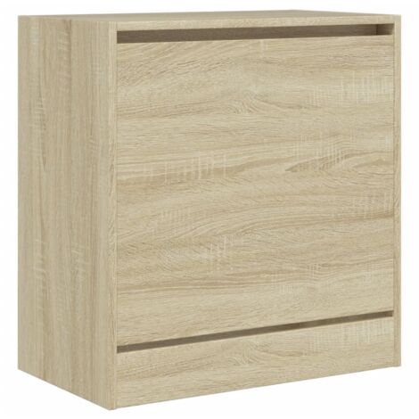 Armoire à chaussures range chaussures rangement meuble entrée couloir salon sonoma 60 x 34 x 63,5 cm bois ingénierie brun (1/5)