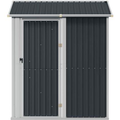 Abri De Jardin VidaXL - 192x191x223 Cm - Acier Galvanisé Anthracite - Porte Coulissante, Rangement Outil Et équipement