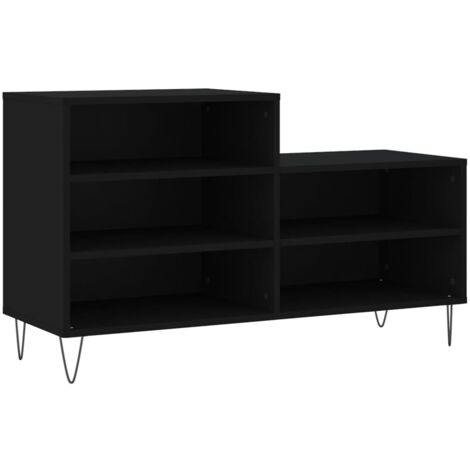 Armoire à chaussures range chaussures rangement meuble entrée couloir salon 102 x 36 x 60 cm bois d'ingénierie noir (1/5)