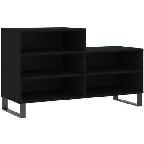 Armoire à chaussures range chaussures rangement meuble entrée couloir salon 102 x 36 x 60 cm bois d'ingénierie noir (1/5)