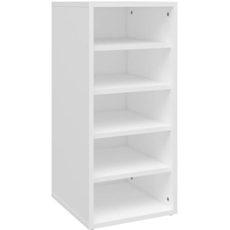 Armoire à chaussures range chaussures rangement meuble entrée couloir salon 31,5 x 35 x 70 cm bois d'ingénierie blanc (1/5)