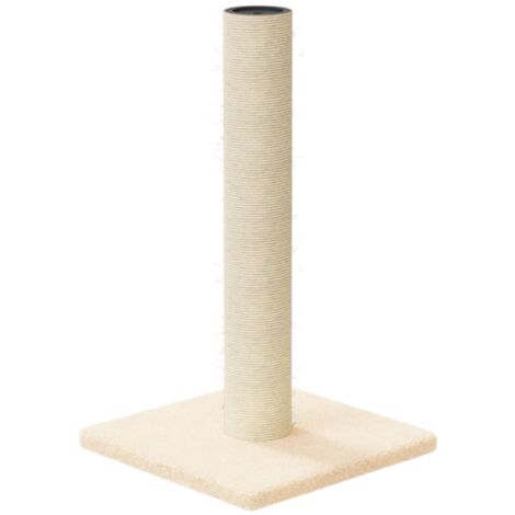 Arbre à chat meuble tour grimper jouet grattage grattoir escalade plateforme 22 x 22 x 45 cm crème (1/4)