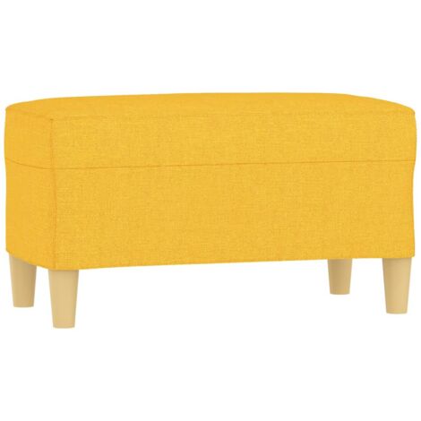 Banc banquette 70 x 35 x 41 cm tissu jaune clair (1/5)