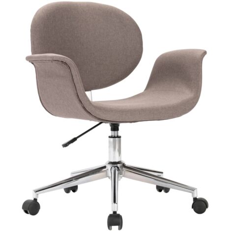 Chaise fauteuil siège pivotante de bureau informatique étude tissu taupe (1/5)