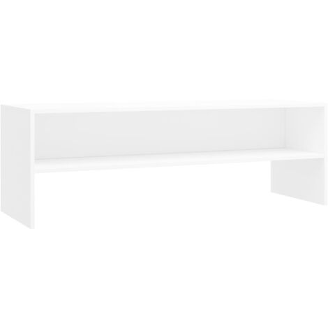 Meuble TV multimédia étagère télévision buffet téléviseur salle à manger salon chambre 120 x 40 x 40 cm bois d'ingénierie blanc (1/4)
