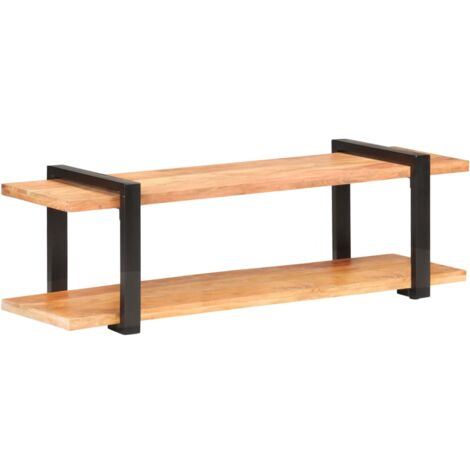 Meuble TV multimédia étagère télévision buffet téléviseur salle à manger salon chambre 130 x 40 x 40 cm bois d'acacia solide brun (1/5)