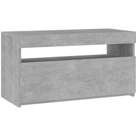 Meuble TV multimédia étagère télévision buffet téléviseur salle à manger salon chambre avec lumières LED 75 x 35 x 40 cm gris (1/5)