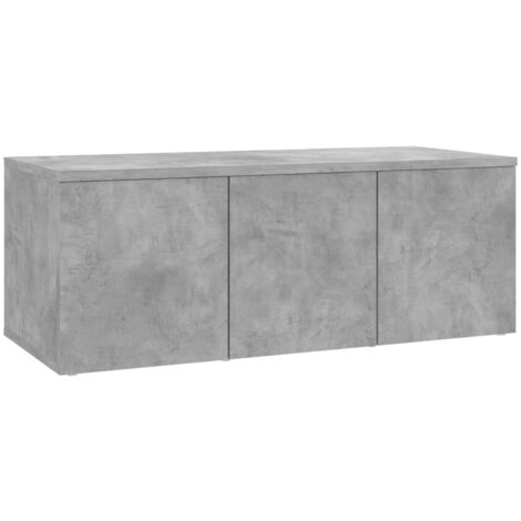 Meuble TV multimédia étagère télévision buffet téléviseur salle à manger salon chambre 80 x 34 x 30 cm bois d'ingénierie gris (1/5)