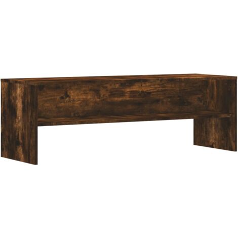 Meuble TV multimédia étagère télévision buffet téléviseur salle à manger salon chambre chêne fumé 120 x 40 x 40 cm bois d'ingénierie brun (1/5)