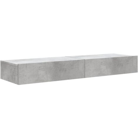 Meubles TV multimédia étagère télévision buffet téléviseur salle à manger salon chambre avec lumières LED 2 pièces 60 x 35 x 15,5 cm gris (1/5)