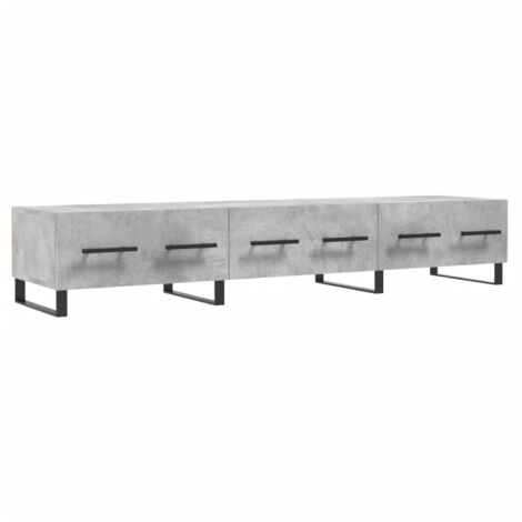 Meuble TV multimédia étagère télévision buffet téléviseur salle à manger salon chambre 150 x 36 x 30 cm bois d'ingénierie gris (1/5)