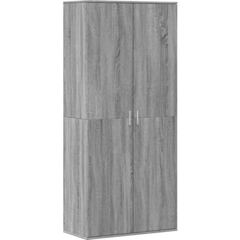 Armoire à chaussures range chaussures rangement meuble entrée couloir salon sonoma 80 x 39 x 178 cm bois d'ingénierie gris (1/5)