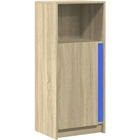 Buffet bahut commode armoire meuble de rangement organisateur cuisine salle de séjour salon avec LED sonoma 42,5 x 34 x 100 cm bois d'ingénierie marron (1/5)