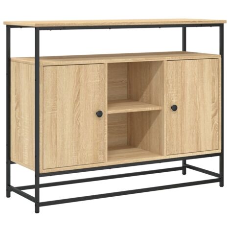 Buffet bahut commode armoire meuble de rangement organisateur cuisine salle de séjour salon sonoma 100 x 35 x 80 cm bois d'ingénierie marron (1/5)