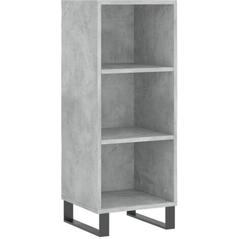 Buffet bahut commode armoire meuble de rangement organisateur cuisine salle de séjour salon 34,5 x 32,5 x 90 cm bois d'ingénierie gris (1/5)