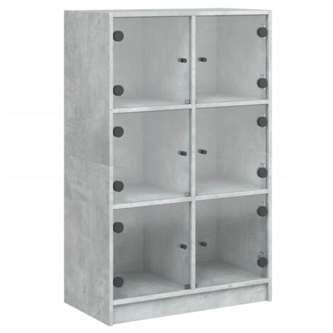 Buffet Armoire VidaXL Avec 6 Étagères - Meuble Rangement Moderne Blanc Pour Salon Et Salle à Manger En Bois D'Ingénierie