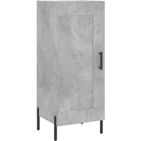 Buffet bahut commode armoire meuble de rangement organisateur cuisine salle de séjour salon 34,5 x 34 x 90 cm bois d'ingénierie gris (1/5)