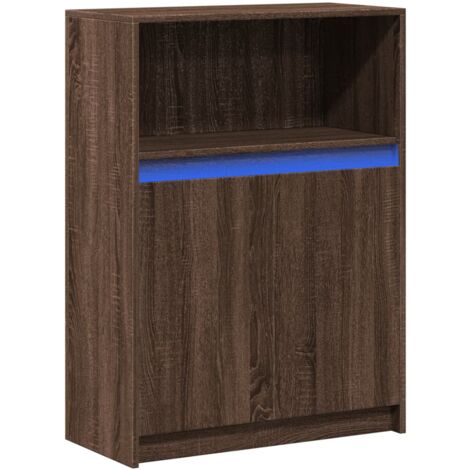 Buffet bahut commode armoire meuble de rangement organisateur cuisine salle de séjour salon avec LED 72 x 34 x 100 cm bois d'ingénierie marron (1/5)