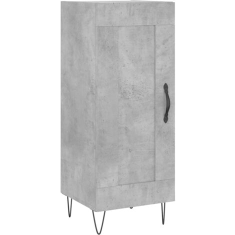 Buffet bahut commode armoire meuble de rangement organisateur cuisine salle de séjour salon 34,5 x 34 x 90 cm bois d'ingénierie gris (1/5)