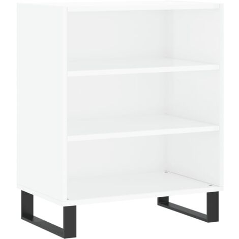 Buffet bahut commode armoire meuble de rangement organisateur cuisine salle de séjour salon brillant 57 x 35 x 70 cm bois d'ingénierie blanc (1/5)