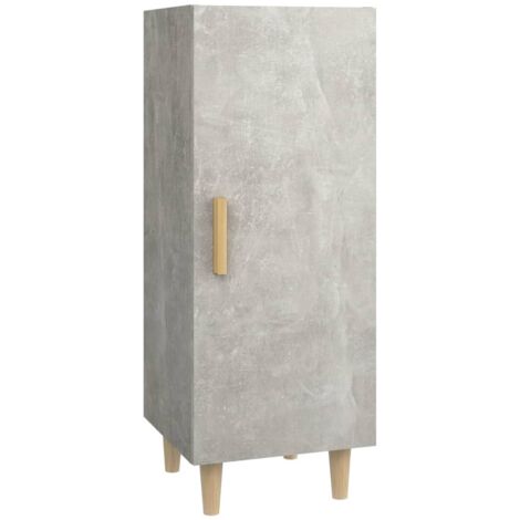Buffet bahut commode armoire meuble de rangement organisateur cuisine salle de séjour salon 34,5 x 34 x 90 cm bois d'ingénierie gris (1/5)