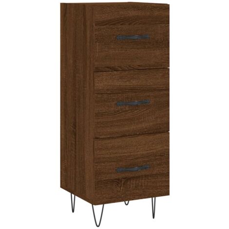Buffet bahut commode armoire meuble de rangement organisateur cuisine salle de séjour salon 34,5 x 34 x 90 cm bois d'ingénierie marron (1/5)