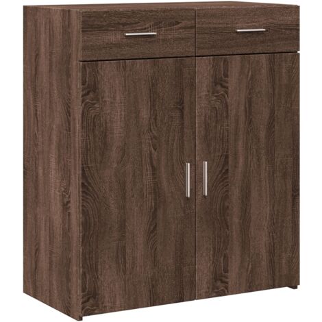 Buffet bahut commode armoire meuble de rangement organisateur cuisine salle de séjour salon 80 x 42,5 x 93 cm bois d'ingénierie marron (1/5)