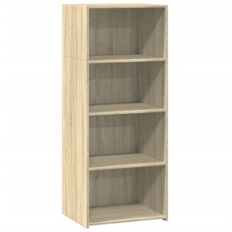 Buffet bahut commode armoire meuble de rangement organisateur cuisine salle de séjour salon haut sonoma 50 x 41 x 124 cm bois d'ingénierie marron (1/5)