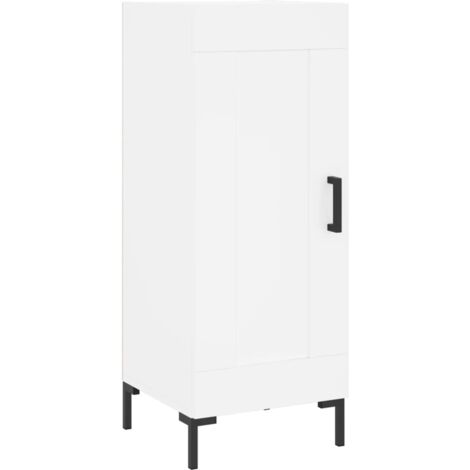 Buffet bahut commode armoire meuble de rangement organisateur cuisine salle de séjour salon 34,5 x 34 x 90 cm bois d'ingénierie blanc (1/5)