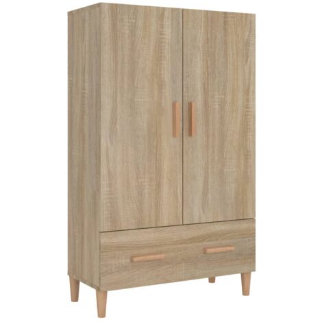 Buffet bahut commode armoire meuble de rangement organisateur cuisine salle de séjour salon haut sonoma 70 x 31 x 115 cm bois d'ingénierie marron (1/5)