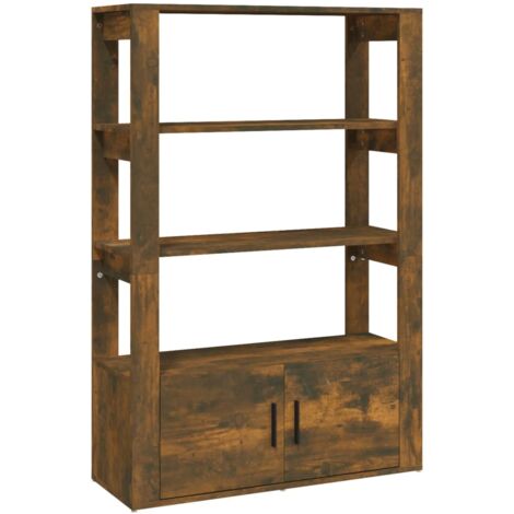 Buffet bahut commode armoire meuble de rangement organisateur cuisine salle de séjour salon 80 x 30 x 119,5 cm bois d'ingénierie marron (1/5)