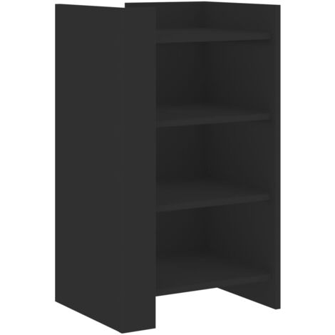 Buffet bahut commode armoire meuble de rangement organisateur cuisine salle de séjour salon 45 x 35 x 75 cm bois d’ingénierie noir (1/5)