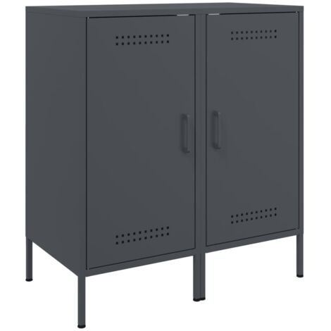 Buffet bahut commode armoire meuble de rangement organisateur cuisine salle de séjour salons lot de 2 36 x 39 x 79 cm acier anthracite (1/5)
