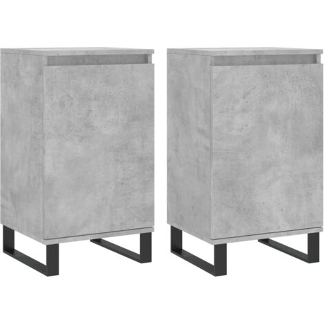 Buffet bahut commode armoire meuble de rangement organisateur cuisine salle de séjour salons lot de 2 40 x 35 x 70 cm bois d'ingénierie noir (1/5)
