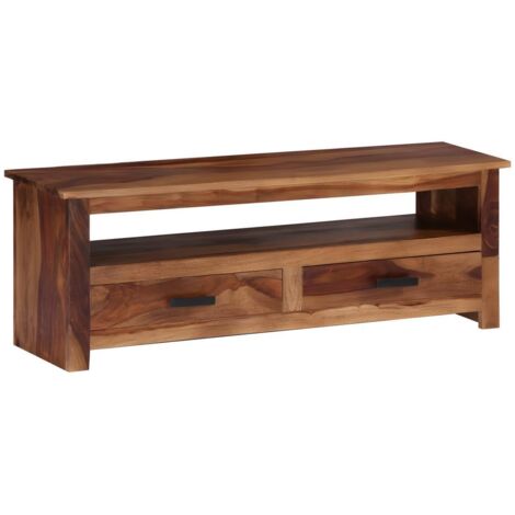 Meuble télé buffet tv télévision design pratique 118 cm bois de sesham massif (1/5)