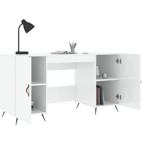 Table d'appoint pour ordinateur Noir 50x35x65 cm Verre trempé - Table