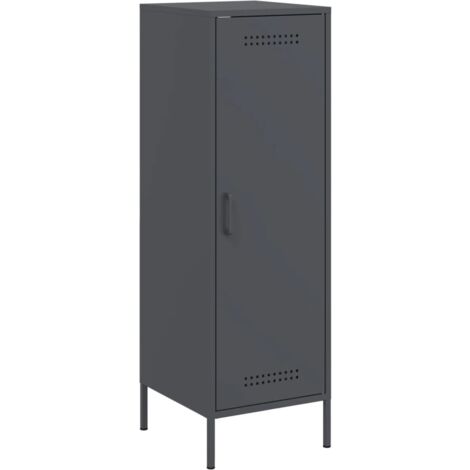 Buffet bahut commode armoire meuble de rangement organisateur cuisine salle de séjour salon haut 36 x 39 x 113 cm acier anthracite (1/5)