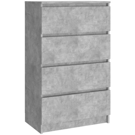 Buffet bahut commode armoire meuble de rangement organisateur cuisine salle de séjour salon 60 x 35 x 98,5 cm bois d'ingénierie gris (1/5)