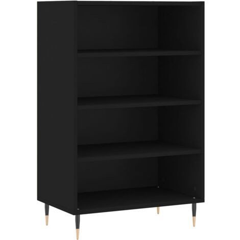Buffet bahut commode armoire meuble de rangement organisateur cuisine salle de séjour salon haut 57 x 35 x 90 cm bois d'ingénierie noir (1/5)