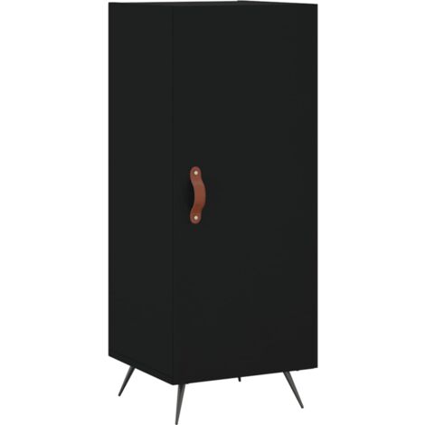 Buffet bahut commode armoire meuble de rangement organisateur cuisine salle de séjour salon 34,5 x 34 x 90 cm bois d'ingénierie noir (1/5)