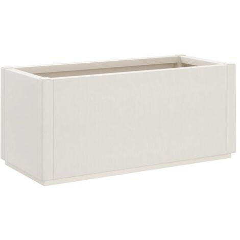 Jardinière bac lit surélevé plantes fleurs terrasse jardin 80 x 36 x 35 cm PP blanc (1/5)