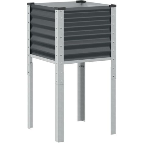 Jardinière En Acier Patiné VidaXL - 45x45x88 Cm, Idéale Pour Jardin, Balcon Ou Terrasse